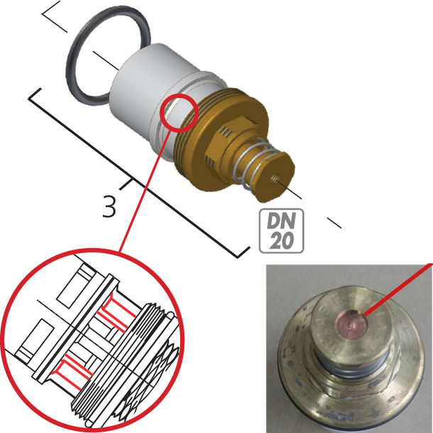 CONTI+ Kartusche DN20 inklusive O-Ring  Art.Nr.  0631352