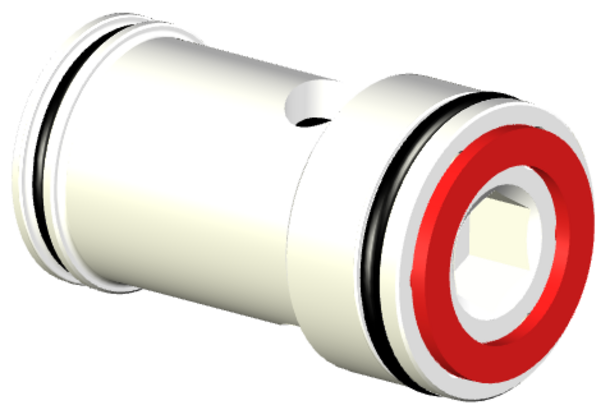 CONTI+ Rückflussverhinderer Patrone rot mit 3 Liter Durchflussbegrenzer und Sieb 0950670